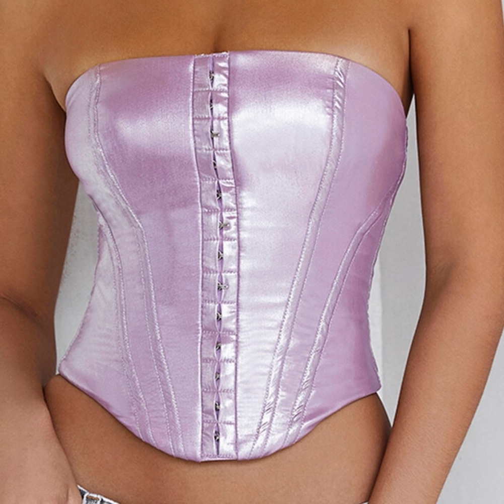 House of CB/Mistress Rocks Metallic Lilac Corset Top